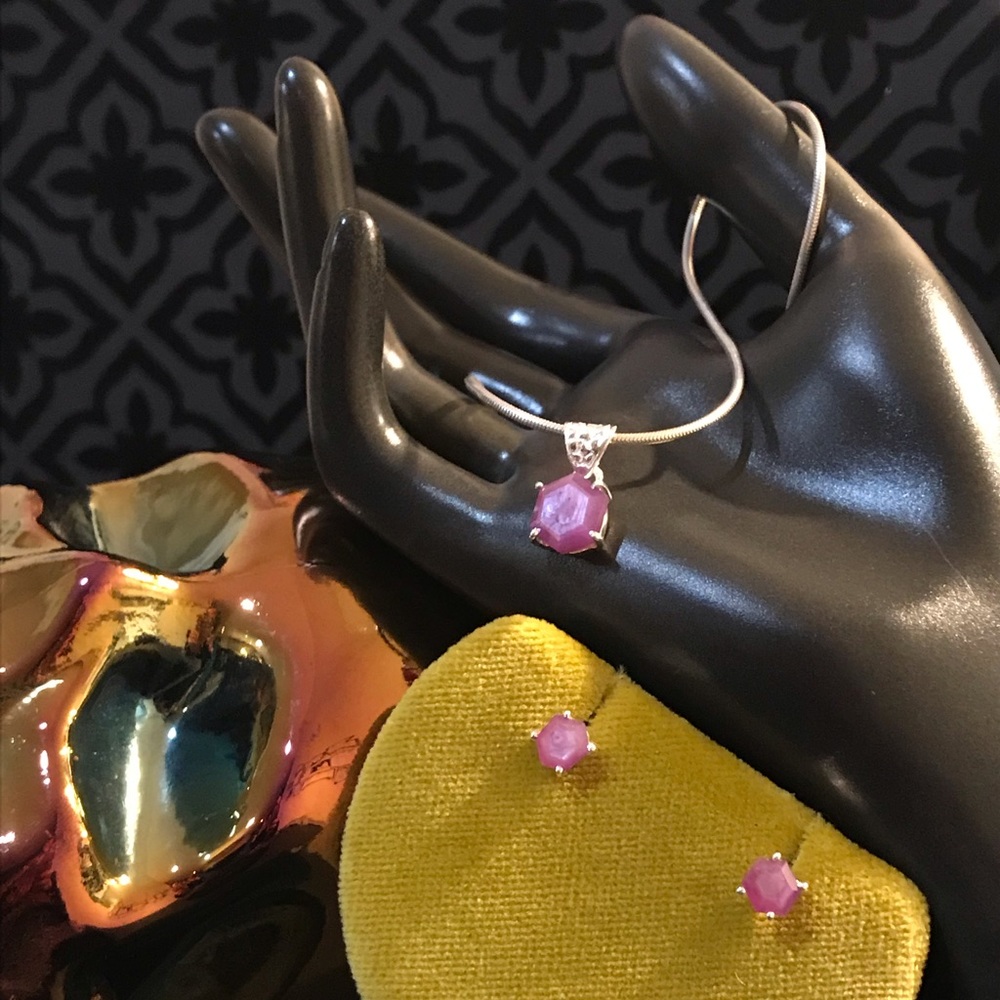 Raw Ruby & Sterling Set - image 1